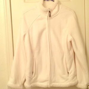 Ivory colored Soft fleece zip up coat